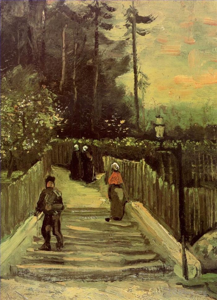 文森特·威廉·梵高 的油画作品 -  《蒙马特的斜坡小路》