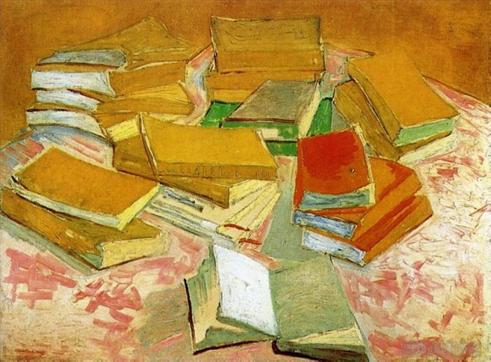 文森特·威廉·梵高 的油画作品 -  《静物之法国小说》