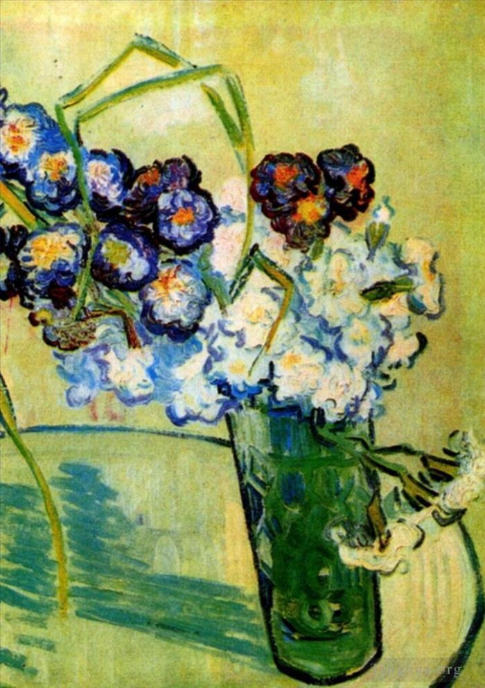 文森特·威廉·梵高 的油画作品 -  《静物玻璃与康乃馨》