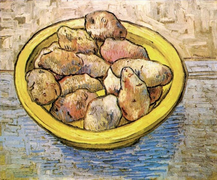 文森特·威廉·梵高 的油画作品 -  《静物黄色盘子里的土豆》