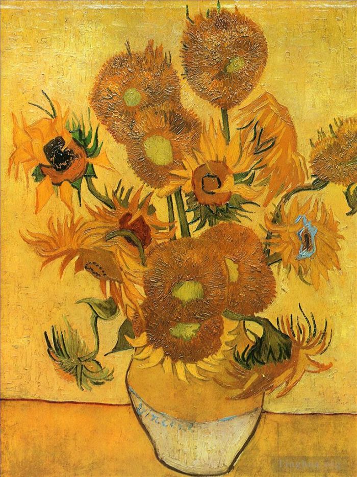 文森特·威廉·梵高 的油画作品 -  《插着十五支向日葵的静物花瓶2》