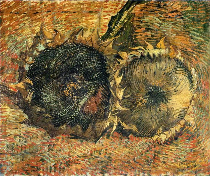 文森特·威廉·梵高 的油画作品 -  《有两只向日葵的静物2》