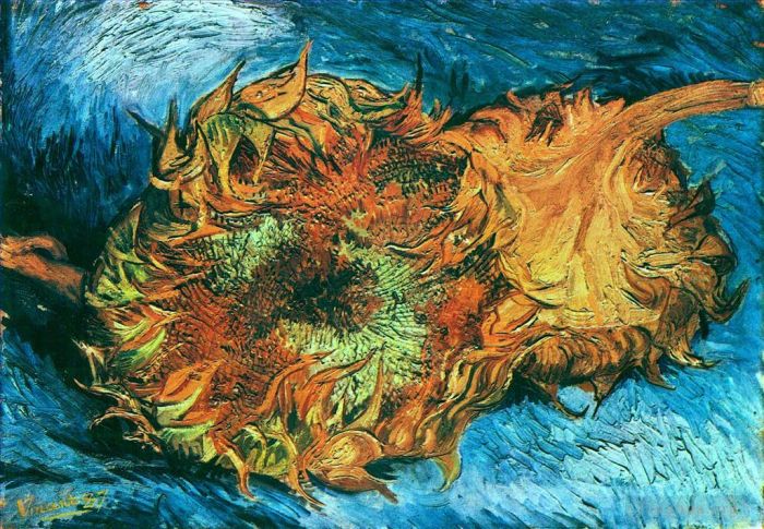 文森特·威廉·梵高 的油画作品 -  《两只向日葵的静物》