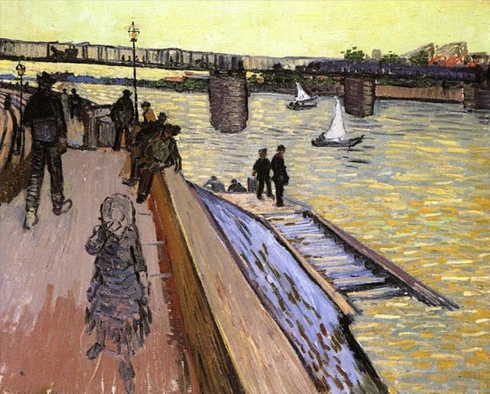 文森特·威廉·梵高 的油画作品 -  《特林克塔耶桥》