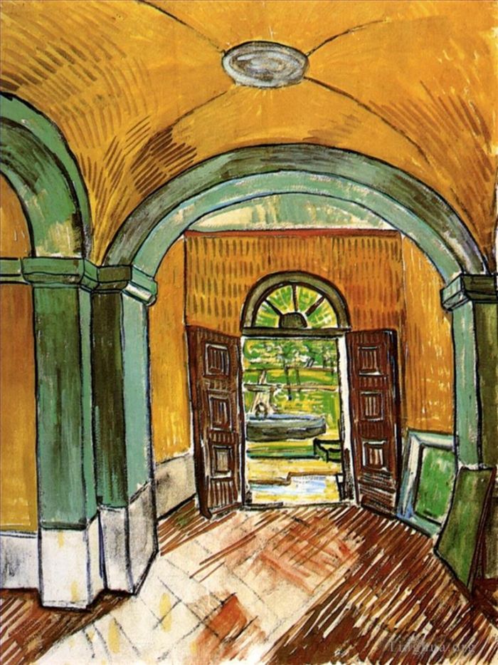 文森特·威廉·梵高 的油画作品 -  《圣保禄医院入口大厅》