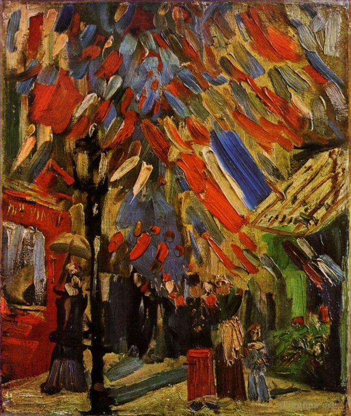 文森特·威廉·梵高 的油画作品 -  《巴黎七月十四日庆祝活动》