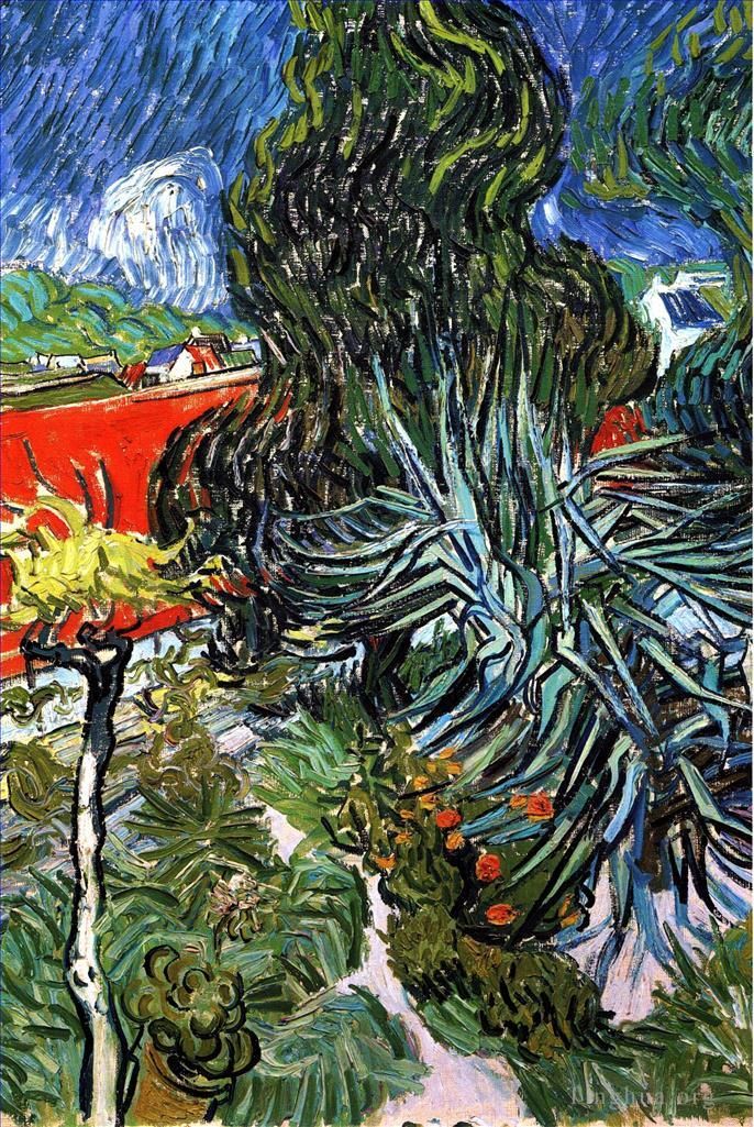 文森特·威廉·梵高 的油画作品 -  《瓦兹河畔奥维尔的加歇博士花园》
