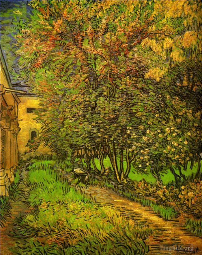 文森特·威廉·梵高 的油画作品 -  《圣保禄医院花园,3》