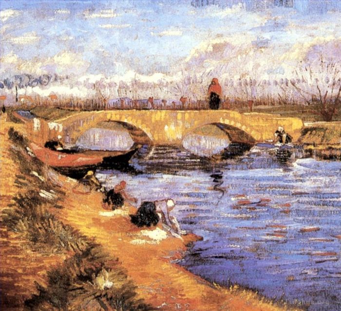 文森特·威廉·梵高 的油画作品 -  《维格内雷运河上的格雷兹桥》
