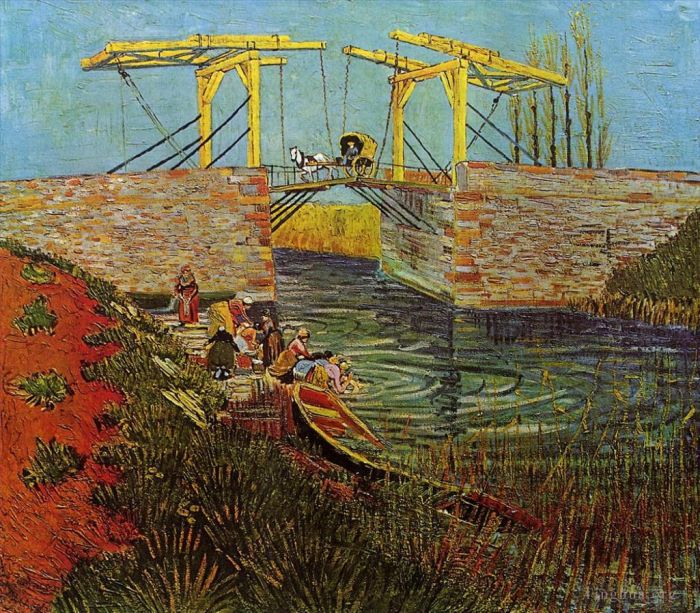 文森特·威廉·梵高 的油画作品 -  《阿尔的朗卢桥之三》