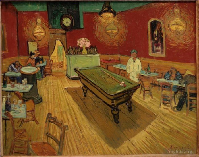 文森特·威廉·梵高 的油画作品 -  《夜间咖啡屋》