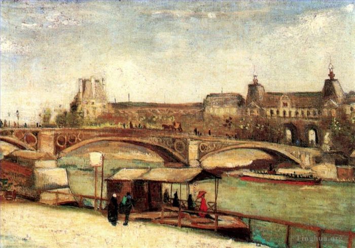 文森特·威廉·梵高 的油画作品 -  《卡鲁索桥和卢浮宫》