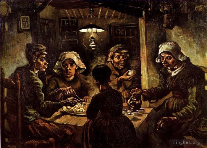 文森特·威廉·梵高 的油画作品 -  《吃土豆的人》