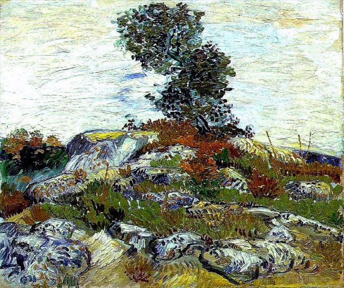 文森特·威廉·梵高 的油画作品 -  《岩石与橡树》