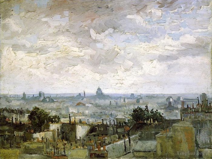 文森特·威廉·梵高 的油画作品 -  《巴黎的屋顶》