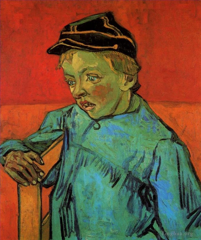 文森特·威廉·梵高 的油画作品 -  《男学生卡米尔·鲁林》