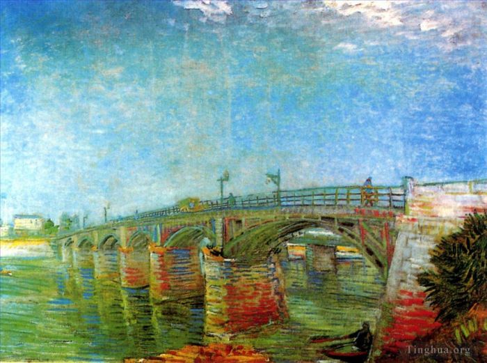 文森特·威廉·梵高 的油画作品 -  《阿涅勒的塞纳河大桥》