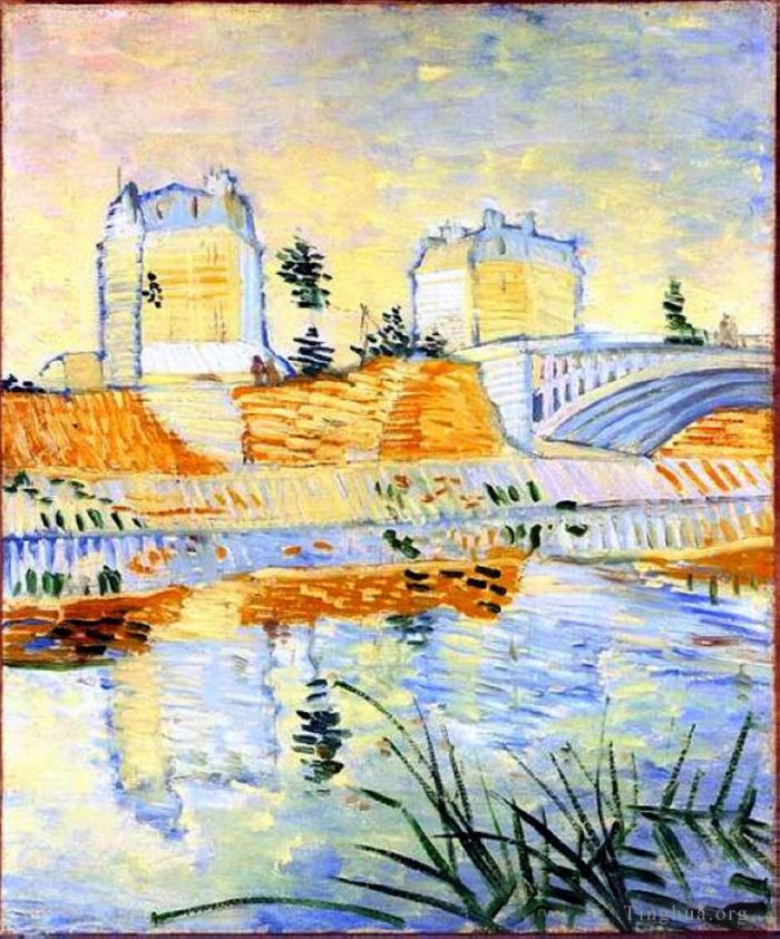 文森特·威廉·梵高 的油画作品 -  《塞纳河与克利希桥》