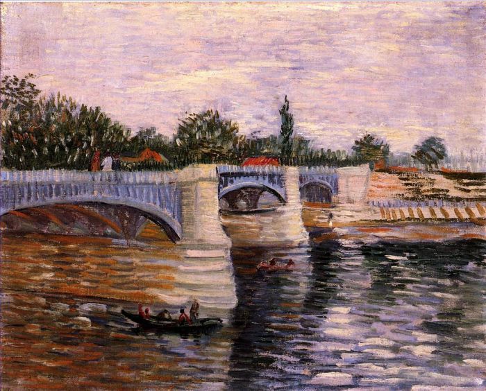 文森特·威廉·梵高 的油画作品 -  《塞纳河与大杰特桥》