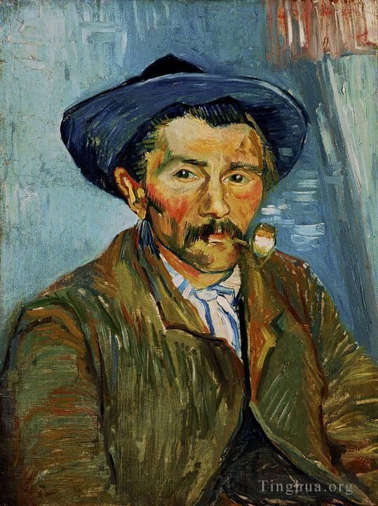 文森特·威廉·梵高 的油画作品 -  《吸烟的农民》