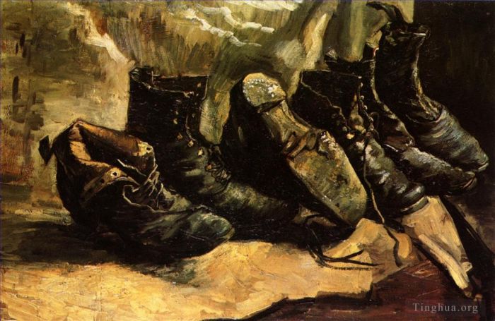 文森特·威廉·梵高 的油画作品 -  《三双鞋》