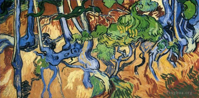文森特·威廉·梵高 的油画作品 -  《树根》