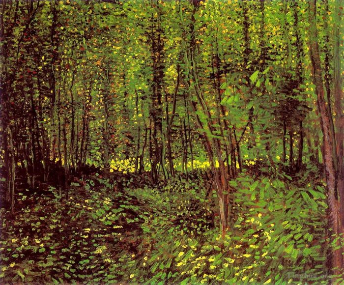 文森特·威廉·梵高 的油画作品 -  《树木和灌木丛》