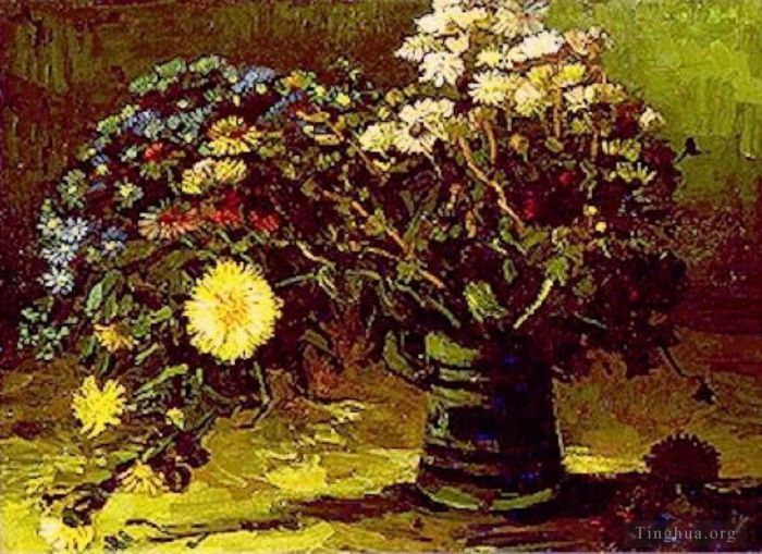 文森特·威廉·梵高 的油画作品 -  《花瓶与雏菊》