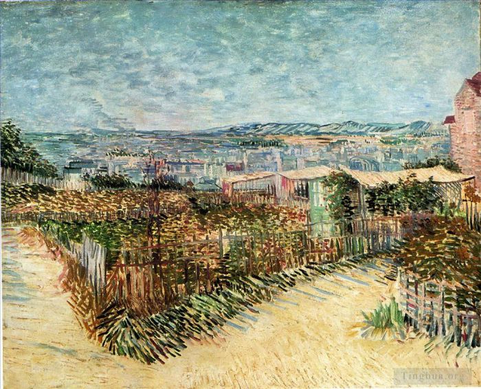 文森特·威廉·梵高 的油画作品 -  《蒙马特的菜园》