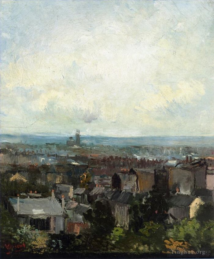 文森特·威廉·梵高 的油画作品 -  《从蒙马特附近看巴黎》