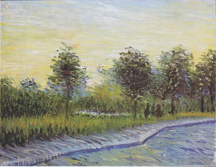 文森特·威廉·梵高 的油画作品 -  《阿涅勒,(Asnieres),Voyer,d,Argenson,公园的道路》