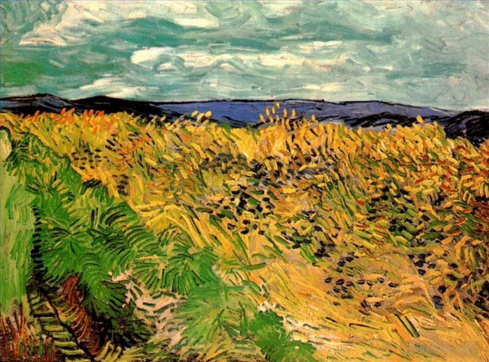 文森特·威廉·梵高 的油画作品 -  《麦田与矢车菊》