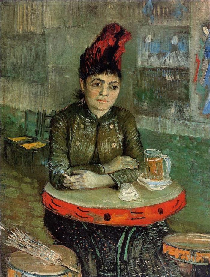 文森特·威廉·梵高 的油画作品 -  《咖啡馆里的女人手鼓》