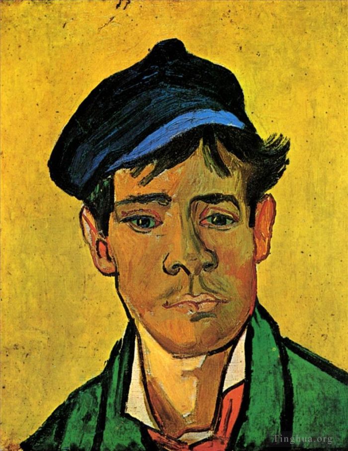 文森特·威廉·梵高 的油画作品 -  《戴帽子的年轻人》