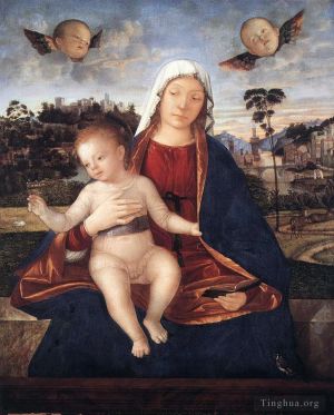 艺术家维托雷·卡尔帕·乔作品《麦当娜和祝福之子》