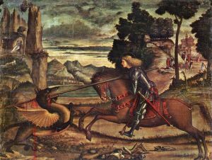 艺术家维托雷·卡尔帕·乔作品《圣乔治与龙,1516》