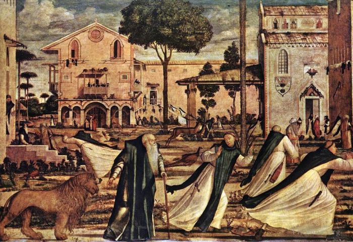 维托雷·卡尔帕·乔 的各类绘画作品 -  《圣杰罗姆和狮子》