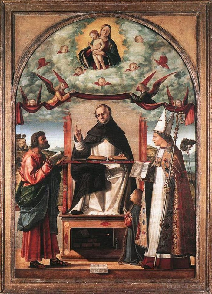 维托雷·卡尔帕·乔 的各类绘画作品 -  《圣托马斯在图卢兹圣马克和圣路易斯之间的荣耀》