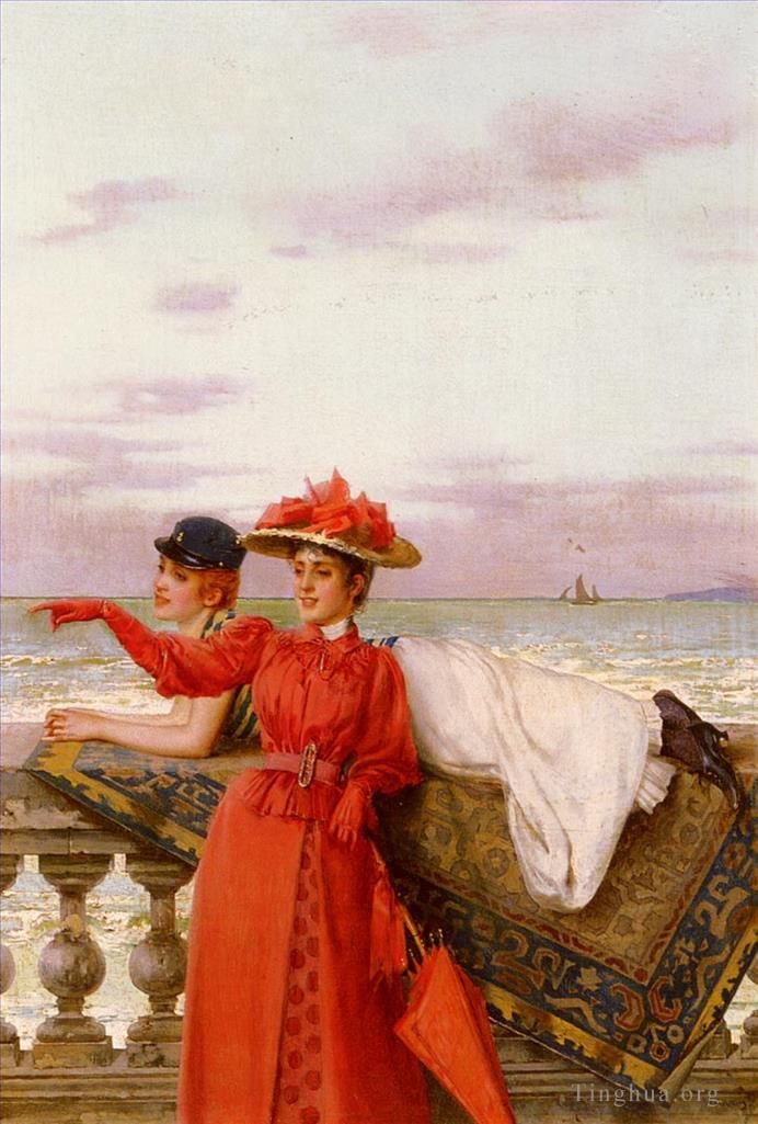 维托里奥·马特奥·科科斯 的油画作品 -  《马泰奥眺望大海》