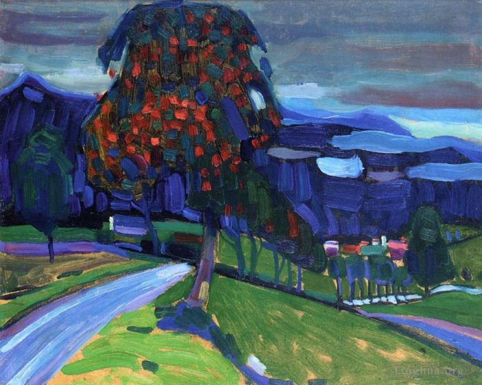 瓦西里·康定斯基 的油画作品 -  《穆尔瑙的秋天》