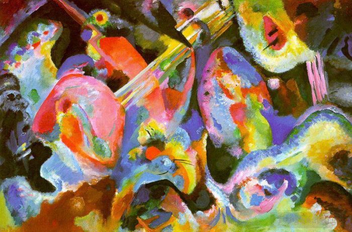 瓦西里·康定斯基 的油画作品 -  《洪水即兴创作》