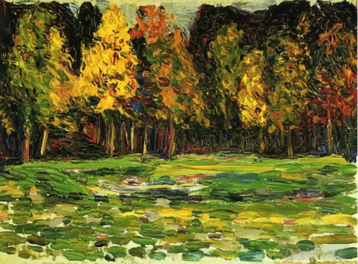 瓦西里·康定斯基 的油画作品 -  《森林边缘》