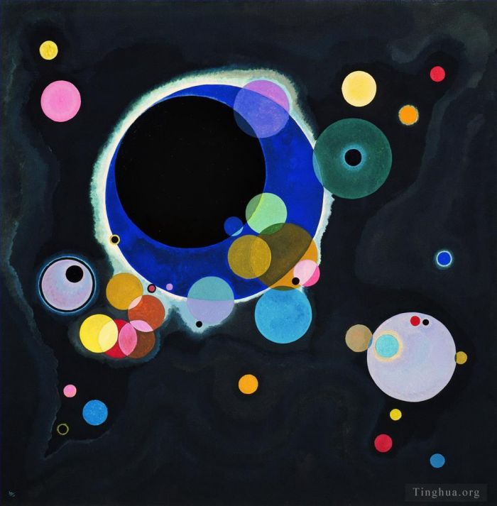 瓦西里·康定斯基 的各类绘画作品 -  《几个圆圈,Einige,Kreise》