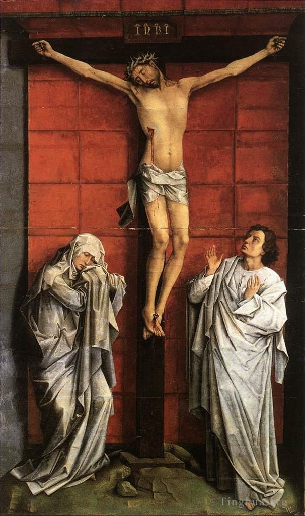 罗吉尔·凡·德尔·维登 的油画作品 -  《基督与玛丽和圣约翰在十字架上》
