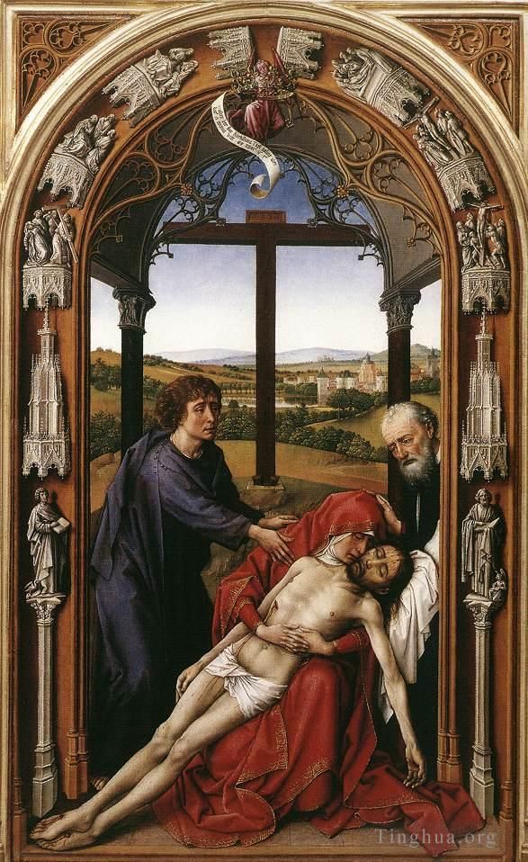 罗吉尔·凡·德尔·维登 的油画作品 -  《米拉弗洛雷斯祭坛画中央面板》
