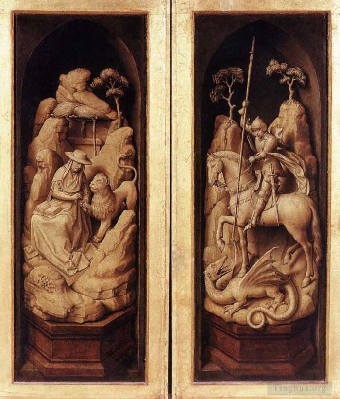 罗吉尔·凡·德尔·维登 的油画作品 -  《斯福尔扎三联画外观》