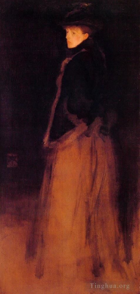 詹姆斯·阿博特·麦克尼尔·惠斯勒 的油画作品 -  《黑色和棕色的排列》