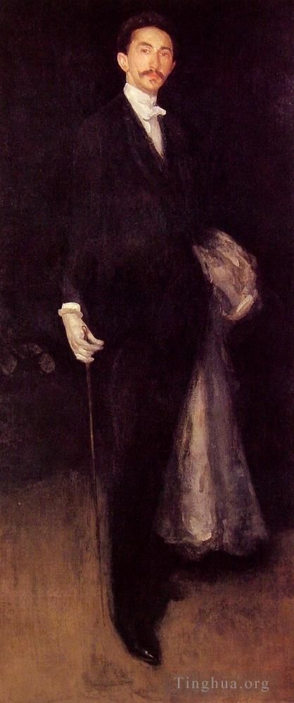 詹姆斯·阿博特·麦克尼尔·惠斯勒 的油画作品 -  《黑色和金色的安排》