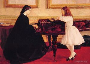 艺术家詹姆斯·阿博特·麦克尼尔·惠斯勒作品《在钢琴旁》