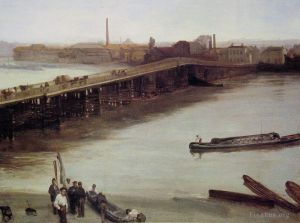 艺术家詹姆斯·阿博特·麦克尼尔·惠斯勒作品《棕色和银色的老巴特西桥》